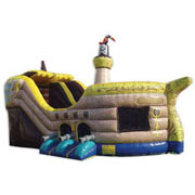 pirate ship inflatable slide	